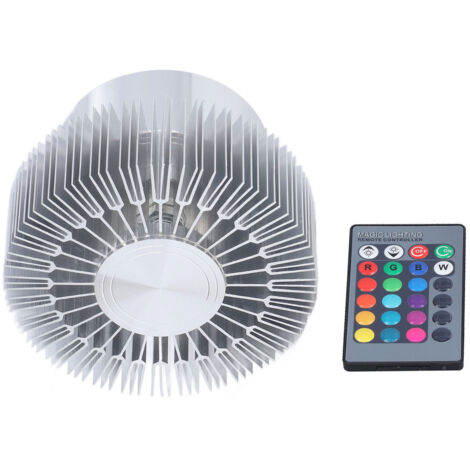 Applique murale LED 3W forme soleil, éclairage 360°, télécommande 24 touches, pour restaurant et café, 85-277V