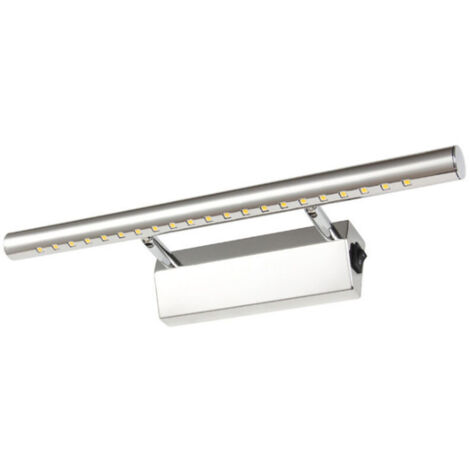 Applique murale LED 5W finition miroir, lampe de table de salle de bain étanche, indice de protection IP44, interrupteur orientable à 180°, matériau en acier inoxydable, luminaire décoratif, lampe de