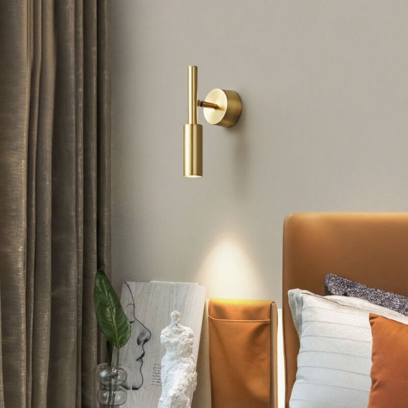 Applique Murale led 5W Interieur Lampe de Chevet Murale Doré Liseuse de Chevet Rotatif Lumière Variable à Trois Couleurs
