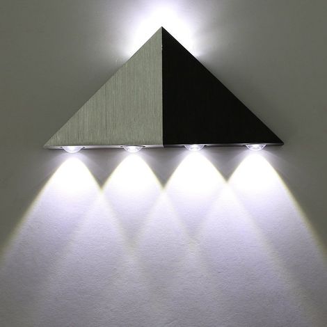 Applique Murale LED 5W Interieur Triangle Lampe Design Original Moderne Eclairage Décoratif en Aluminium Luminaire pour Chambre Couloir Salon - Blanc Froid