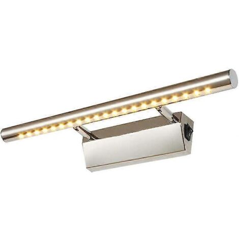 Applique murale LED 5W pour miroir - Lampe de salle de bain avec interrupteur, étanche, éclairage maquillage, en acier inoxydable, pour toilettes, usage intérieur, blanc chaud