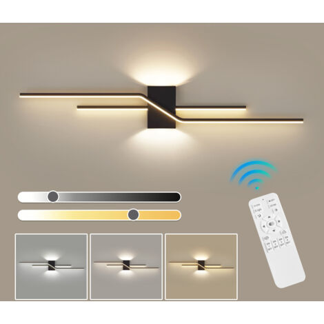 Applique murale LED 60 cm à intensité variable avec télécommande, lampe de chevet minimaliste, applique miroir, 3 températures de couleur