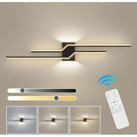 Applique murale LED 60 cm à intensité variable avec télécommande, lampe de chevet minimaliste, applique miroir, 3 températures de couleur