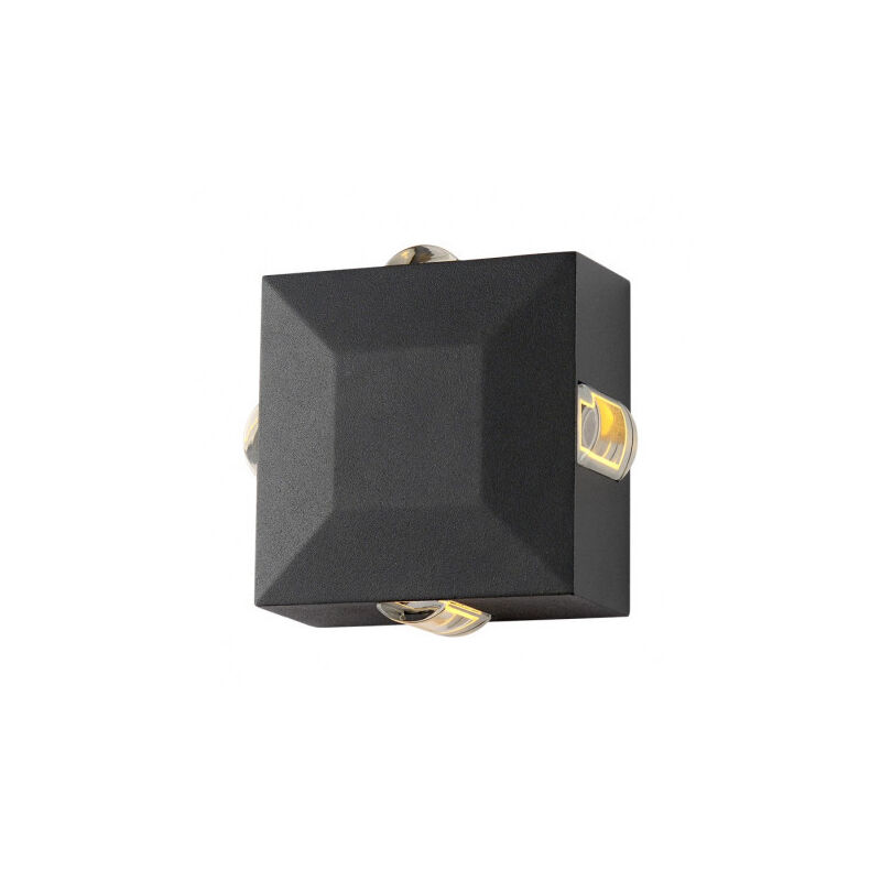 Applique Murale Led 6 W Carre 4 Diffuseur 4000K Gris Anthracite Ip54