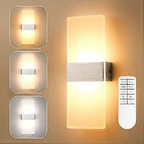 Applique murale LED 6W d'intérieur, design épuré gris brossé, en verre, pour chambre, salon ou salle de bain, 27 cm, 3000K, argentée