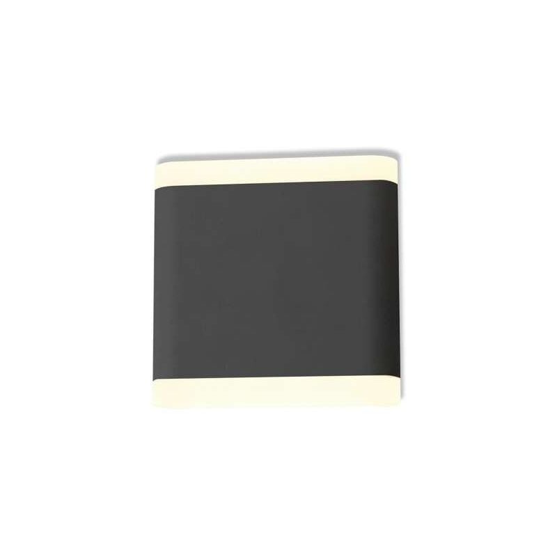 Applique Murale led 6W 530lm (54W) Etanche IP54 IK08 115mmx29mm Carré Grise - Blanc Chaud 3000K
