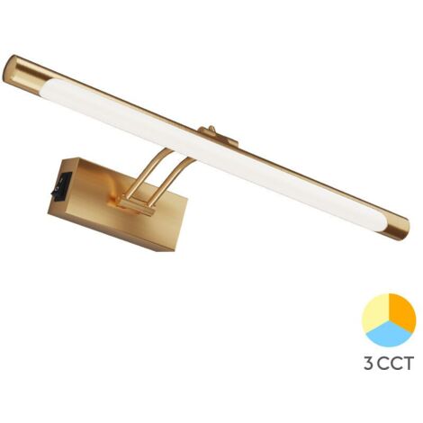 Applique murale LED 8W Dorée 3en1 pour Miroir ou Tableau
