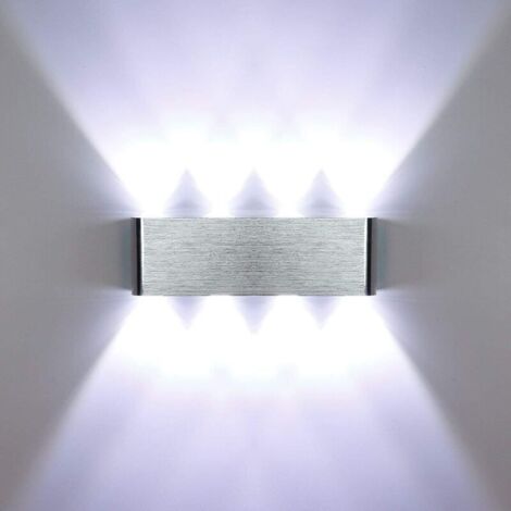 Applique Murale LED 8W Moderne Aluminium Lampe 8 LED Interieur Éclairage Lumières pour Cuisine Escalier Chambre Couloir Salon Les Lampes de Nuit (Blanc Froid)