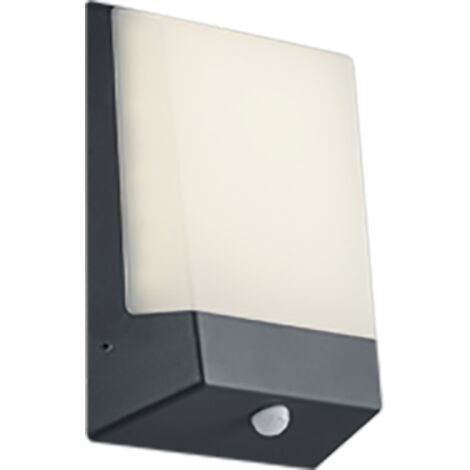 Applique murale led 9w 3000k ip54 anthracite avec detecteur crepusculaire - trio - kasai 50317337 50317337 50317337