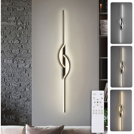 Applique murale LED à intensité variable avec télécommande, lampe de chevet, applique d'intérieur, plafonnier, 3 températures de couleur (60 cm)