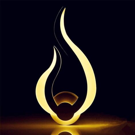 Applique Murale LED, Applique Murale Intérieure LED 10W, Applique Murale en Forme de Flamme pour Escalier Cuisine Couloir Chambre, Veilleuse, Blanc Chaud 3000K