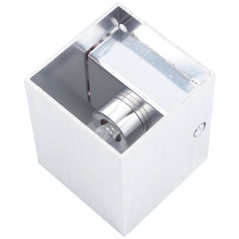 Applique murale LED argentée 3W, éclairage cube vers le haut et vers le bas, blanc chaud