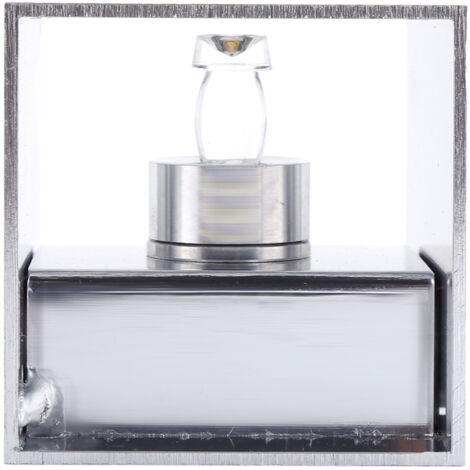 Applique murale LED argentée 3W, éclairage cube vers le haut ou vers le bas, blanc froid, pour hôtel.