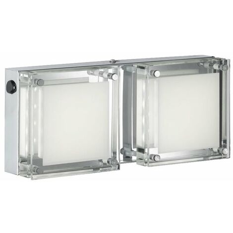 Applique murale LED blanc chaud verre clair chrome 2 flammes WOFI JETTE 4701.02.01.0000