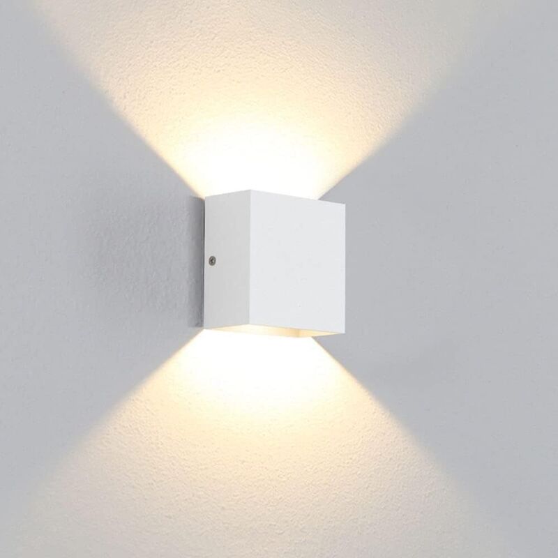 Square White 6W LED Wall Light – Warm White 3000K, Non-Dimmable