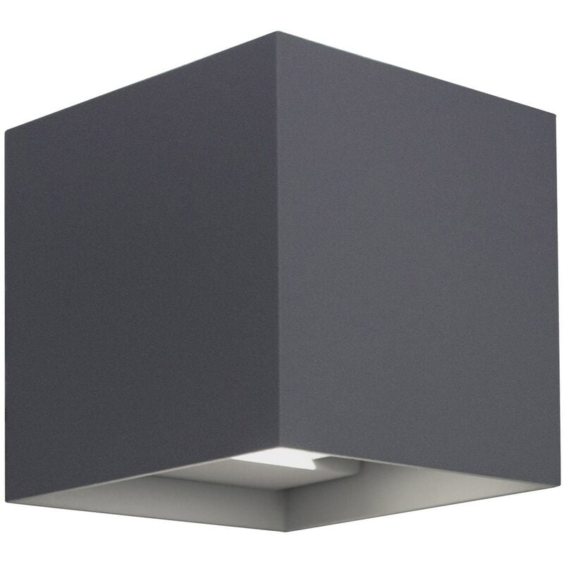 Applique murale LED carrée avec faisceau réglable mod. Marbella couleur anthracite