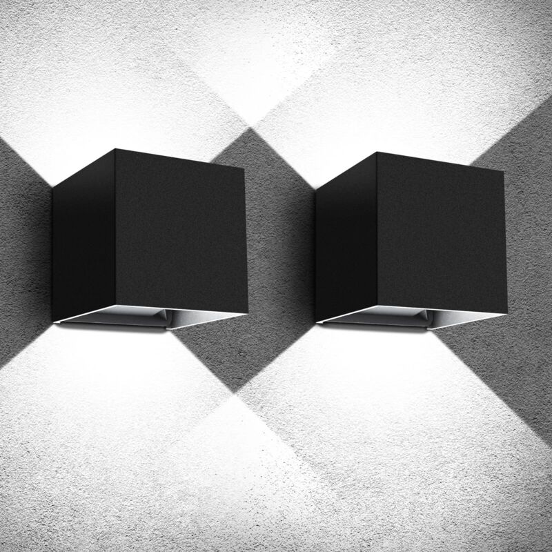 2-Pack 12W LED Wall Lights – Up/Down Lighting, IP65, Cool White 6500K