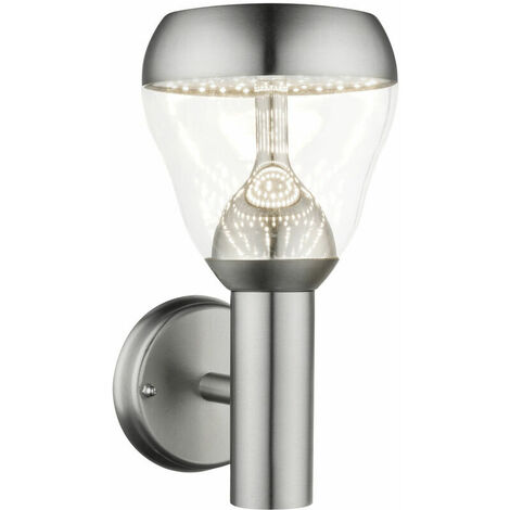 Applique murale LED design boule de verre éclairage inox rond lampe spot extérieur IP44