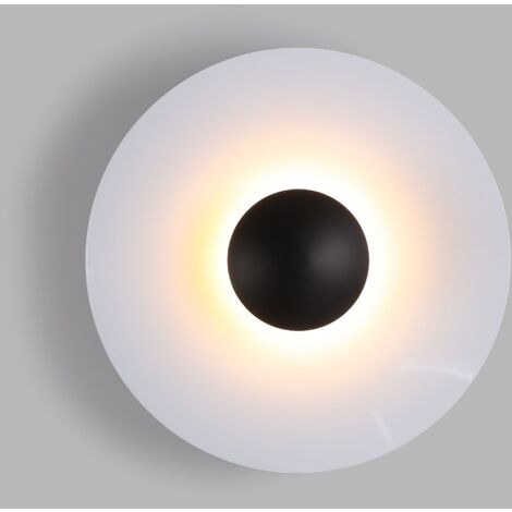 Applique murale LED design "Larson" - 12W - Noir-Blanc