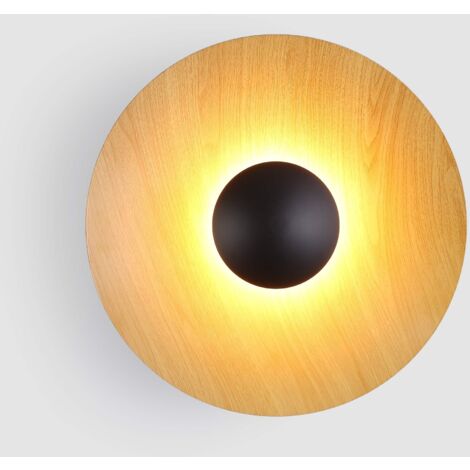 Applique murale LED design "Larson" - 12W - Noir bois