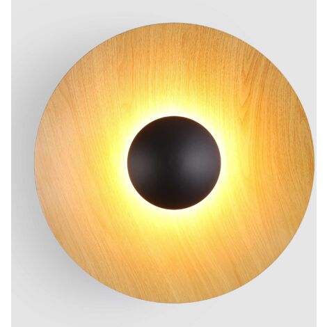 Applique murale LED design "Larson" - 18W - Noir bois