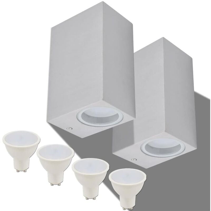 Appliques murales d'extérieur 2 pcs Carré vers le bas/haut Vidaxl