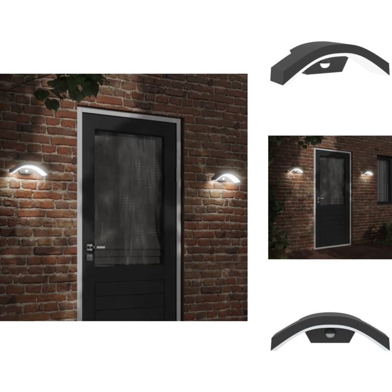 Applique murale led d'extérieur avec capteurs noir - Applique Murale Exterieure - Éclairage Extérieur - Luminaire Led - Lampadaire Extérieur - Sensor
