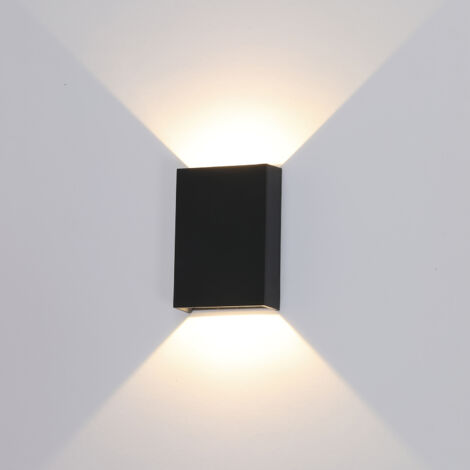 Applique Murale LED D'extérieur, Blanc Chaud 3000k Faisceau Lumineux Réglable étanche IP65, Noir