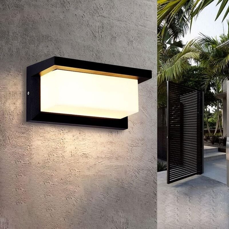 Applique murale led d'extérieur carrée étanche IP65 avec détecteur de mouvement, éclairage d'extérieur pour terrasse, balcon, garage, atelier