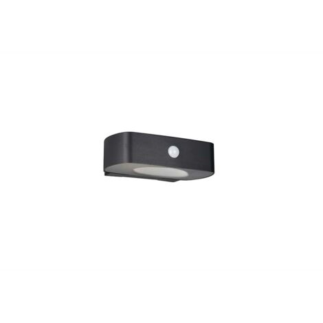 Applique murale LED d'extérieur, éclairage de façade, noir, capteur, haut/bas, batterie, L 21,5 cm