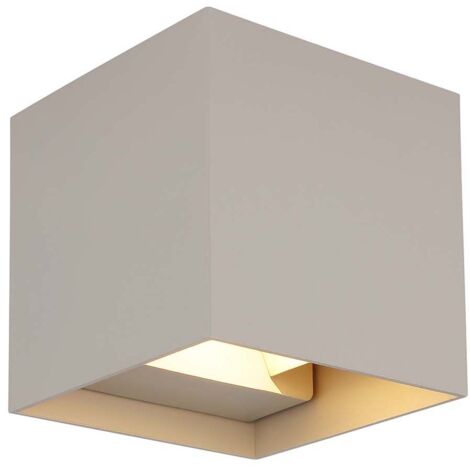 Applique murale LED d'extérieur en aluminium couleur sable mat IP54 L 10 cm
