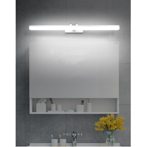Applique murale LED, éclairage frontal de miroir de salle de bain luxueux en aluminium et acrylique, lampe murale pour miroir de maquillage, éclairage frontal de miroir de salle de bain, 12 W, 50 cm, 