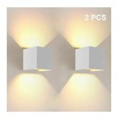 Applique murale LED, éclairage intérieur avec diffusion de lumière vers le haut et vers le bas, blanc chaud, angle de faisceau réglable pour la maison, le couloir, le salon, la chambre – Lot de 2, bla