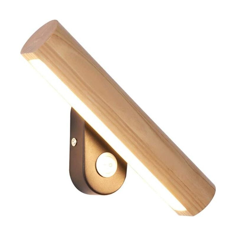 Tonchean - Applique murale led en bois, applique murale rotative, éclairage mural intérieur moderne, lampes de tête de lit en bois pour chambre,