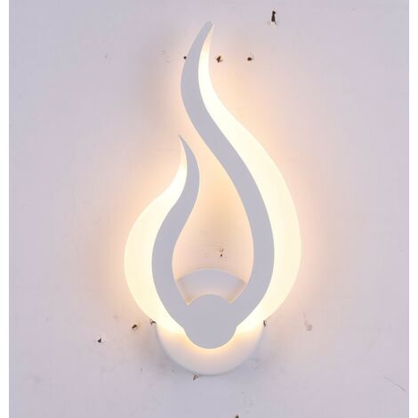 Applique murale LED en forme de flammes - Applique murale d'intérieur moderne minimaliste - Abat-jour en acrylique - Pour salle de bain, chambre à coucher, salon, couloir-HARRY