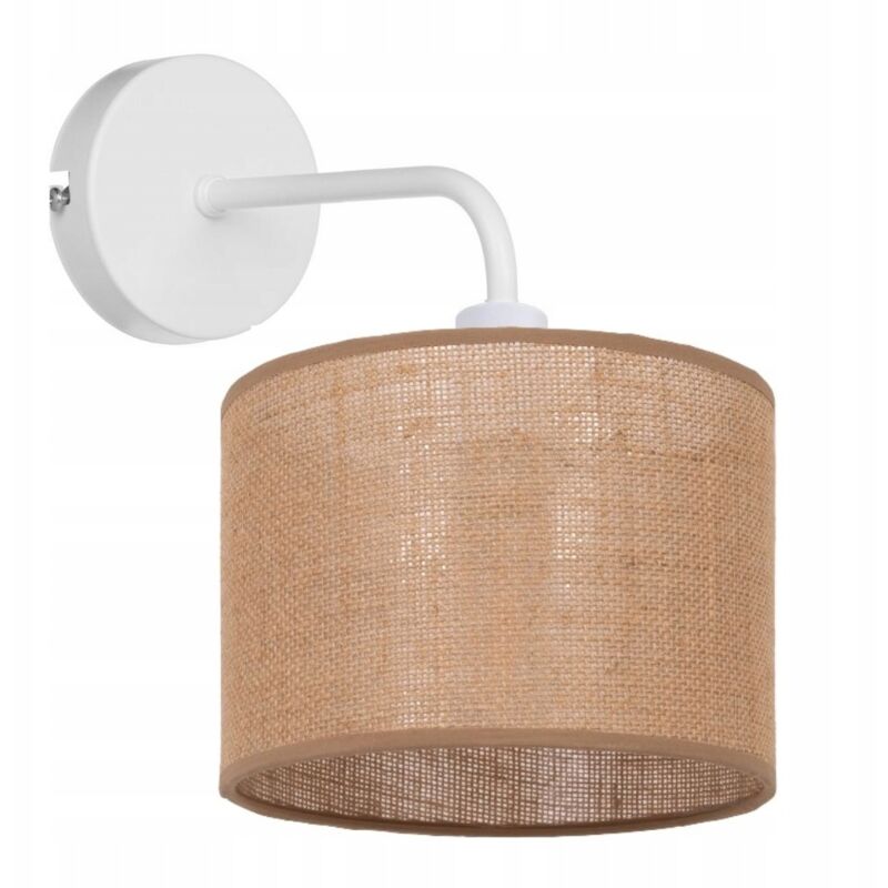 Applique murale LED en métal avec abat-jour en jute