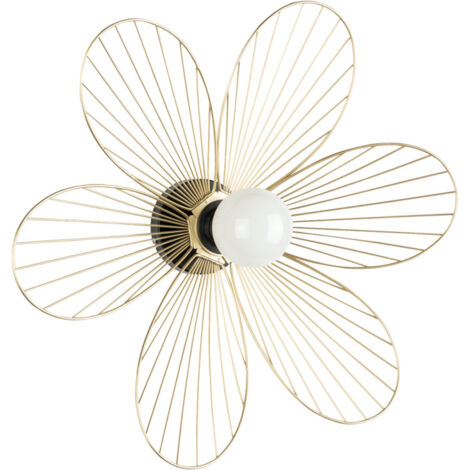 Applique murale LED en métal doré – Compatible culot E27 jusqu'à 25W – Design floral épuré – APFLORAL – Mathias Luminaires