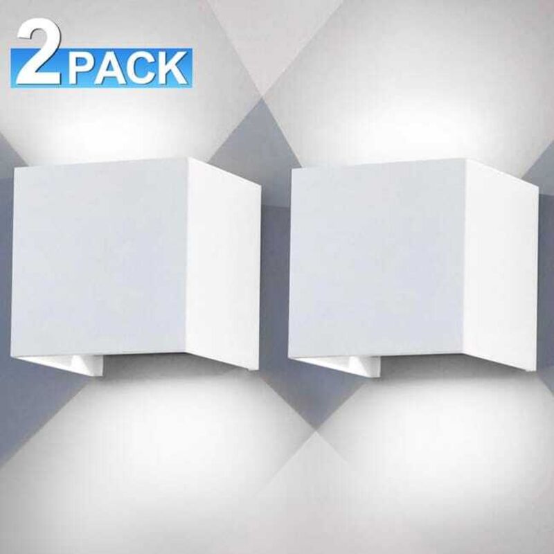 Applique Murale LED Etanche IP65 Réglable Applique Murale Exterieur Up Down Design IP65 12W Blanc Froid 2 pièces
