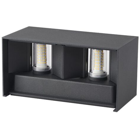 Applique murale LED étanche, noire, éclairage multi-angles, lumière blanche, ampoule G9, convient pour balcon, escalier
