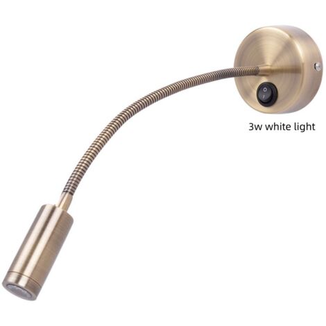 Applique murale LED européenne 3W lumière blanche, lumière douce protectrice des yeux 220V, lampe de lecture pour chambre et hôtel, spot flexible