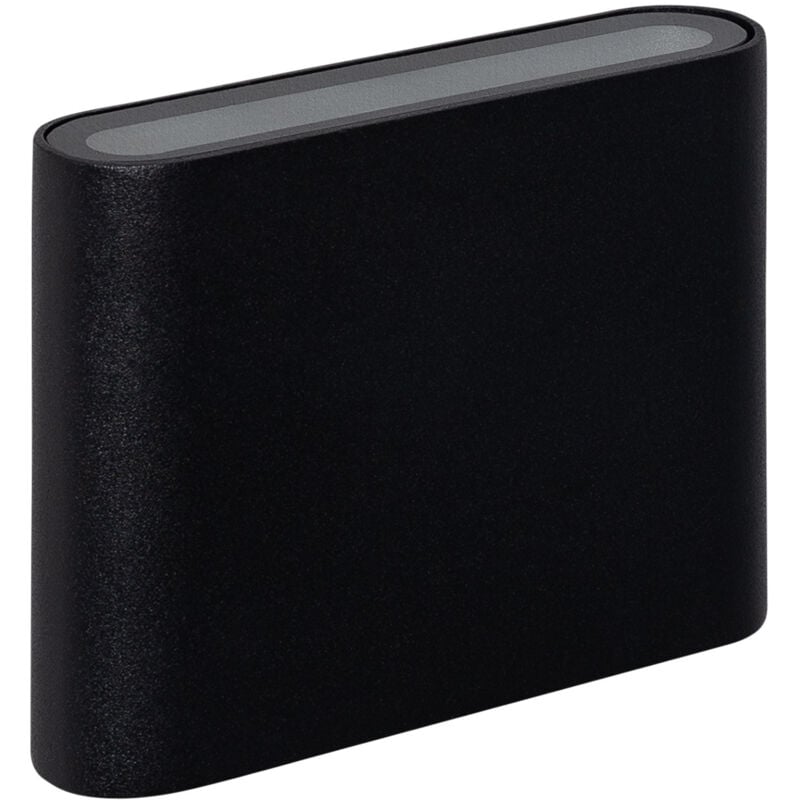 Applique Murale led Extérieure Zeus 6W Éclairage Double Face Carrée Noire 4000K Blanc neutre