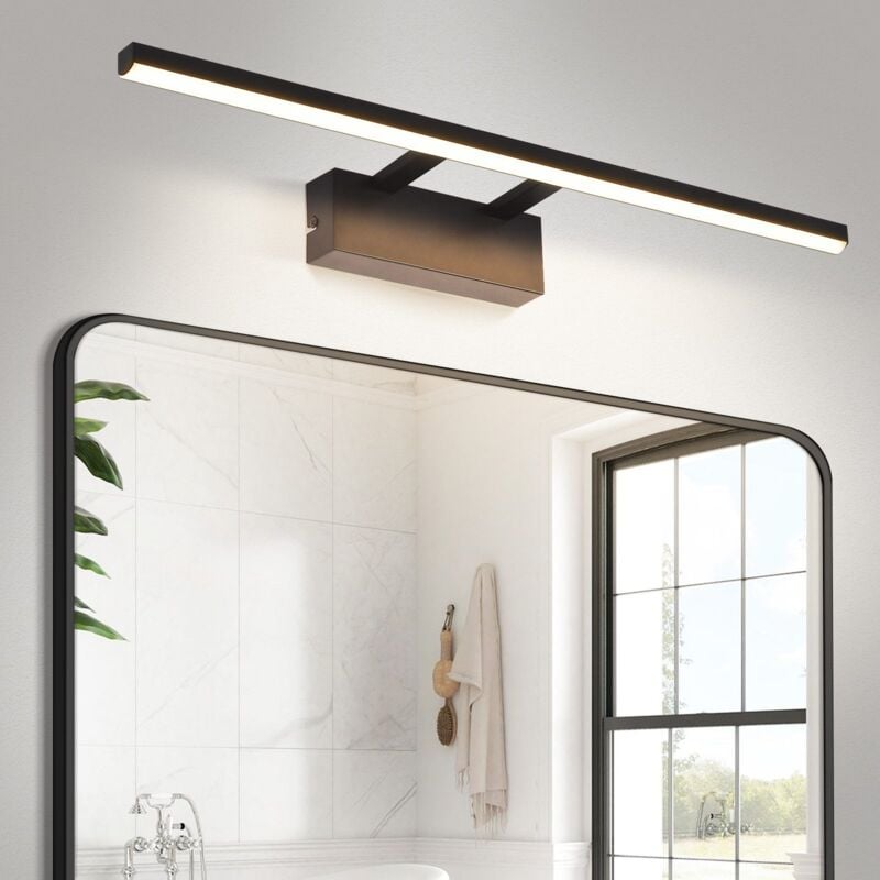 Applique murale LED GBLY Lampes de miroir pour salle de bain - 13 W Noir mat moderne 60 cm 4000 K Lampes d'éclairage blanc neutre Applique murale