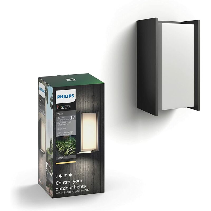 Philips Hue White turaco Applique extérieure 1x9.5W - Anthracite, fonctionne avec Alexa, Google Assistant et Apple Homekit