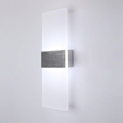 Applique Murale LED Intérieur 12W, Applique Murale Blanc Froid 6000K 750LM AC230V Applique Murale Acrylique Moderne, Applique Murale Blanche pour Salon Chambre Salle à Manger Couloir Escalier