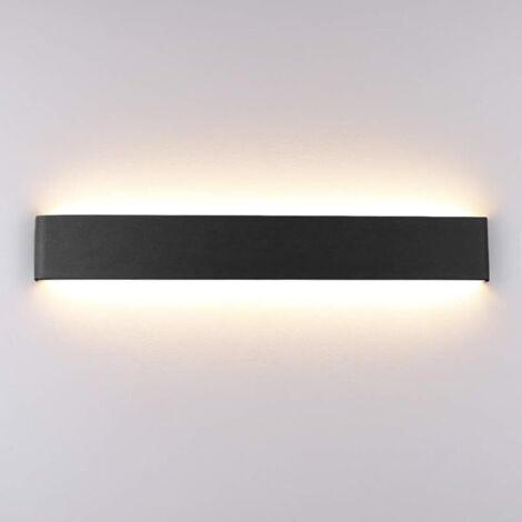 Applique Murale LED Intérieur 20W 61cm, Lampe Murale Aluminium Moderne, Éclairage Mural pour Salons, Chambres, Couloirs, 1990 Lumen, Blanc Chaud 3000K, Noir