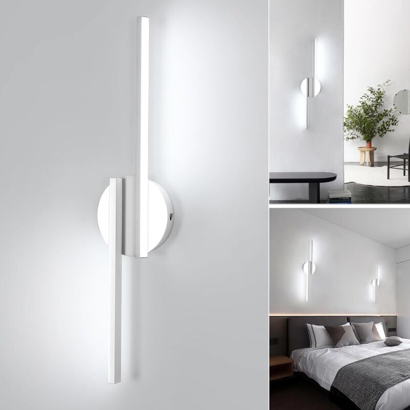 Applique Murale Intérieur, 22W 2475LM Lampe LED Murale Moderne, Lumière Blanche Froide 6500K Applique Murale LED pour Salon, Couloir, Chambre à