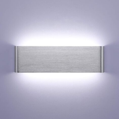 Applique Murale LED Intérieur 6W-15CM Lampe Murale LED 6000K Moderne en Aluminium IP44 pour Chambre Salon Escalier Maison Couloir Hôtels Salon Hall d'Entrée Vitrine Argent Brossé Blanc Froid