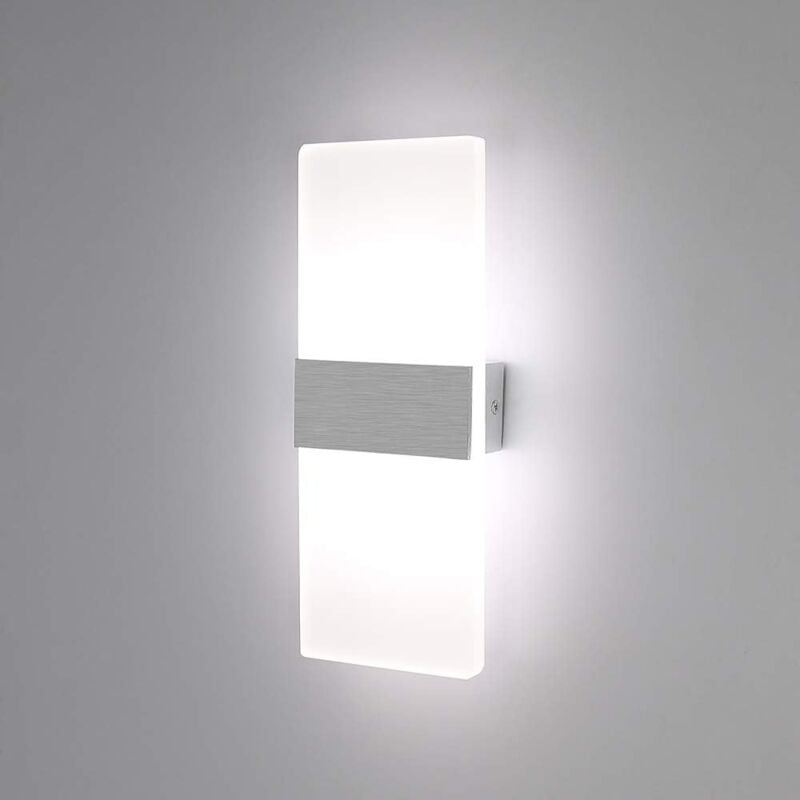 Applique Murale Led Interieur 6W Lampe Murale Minimaliste Applique Murale Moderne En Acrylique Pour Chambre À Coucher, Balcon, Blanc Froid