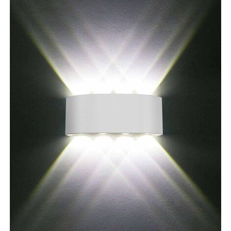 Applique Murale LED Interieur Aluminium Moderne 8W , Blanc Lampe Murale LED pour Chambre Maison Couloir Salon (Blanc froide)