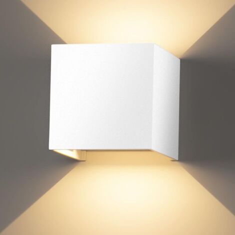 Applique Murale LED Interieur/Exterieur Réglable 12W  3000K Blanc Chaud, Lampe Murale LED Réglable Lampe Up Down Design en Aluminium pour Salon Chambre Chemin Escaliers Couloir - 1 Pcs